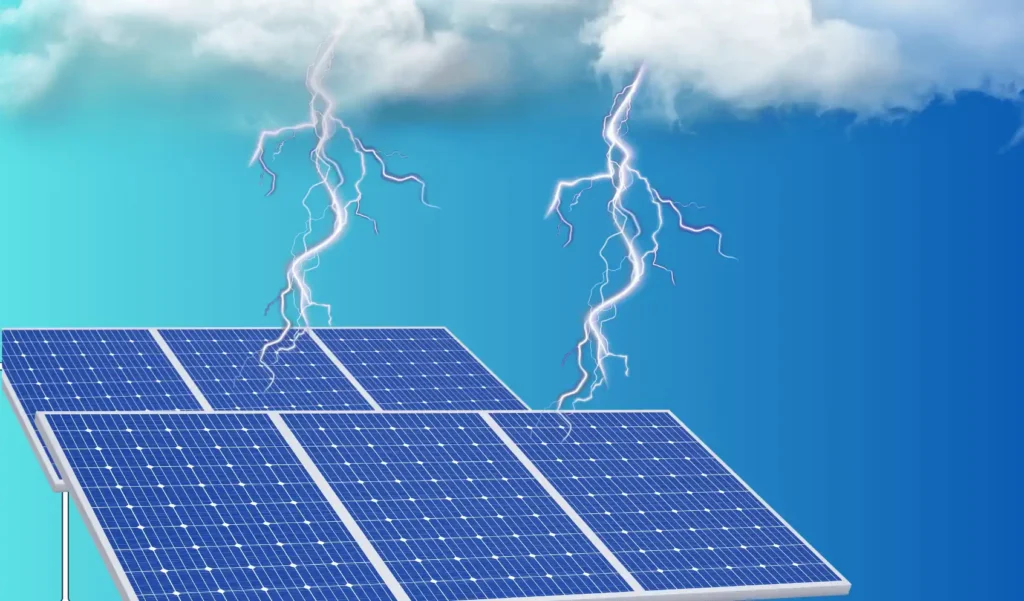 lightening strike on solar panels